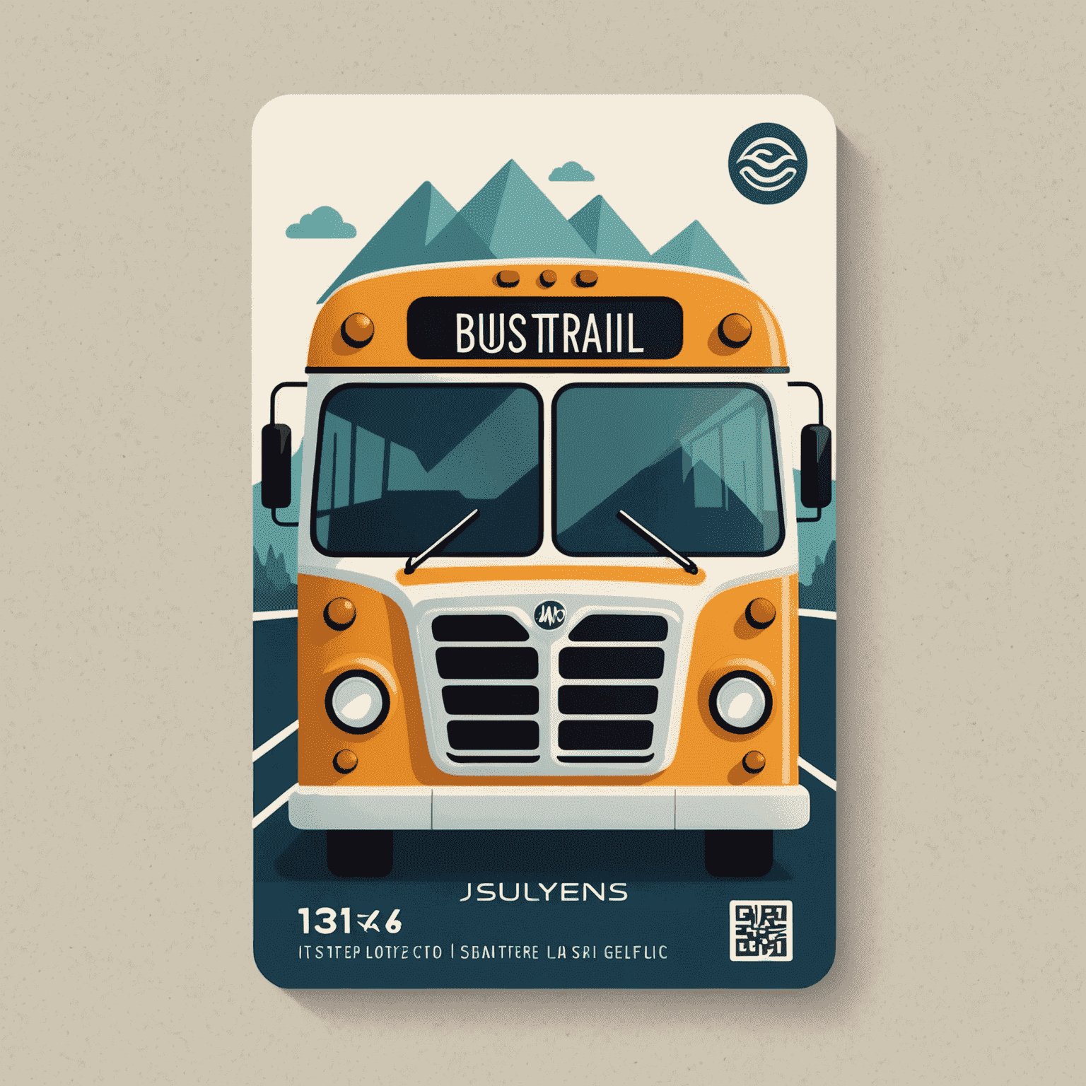 Bus Travel Card Logo featuring a stylized bus and card icon