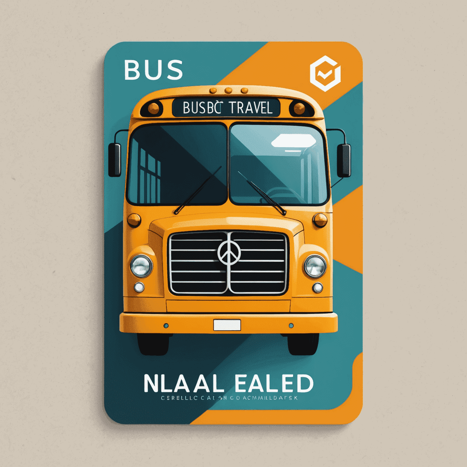 Bus Travel Card Logo featuring a stylized bus and card icon