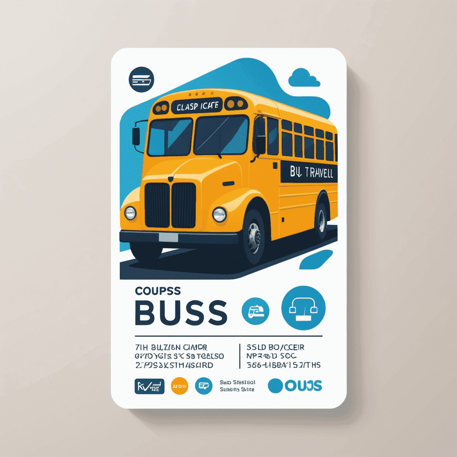 Bus Travel Card Logo featuring a stylized bus and card icon