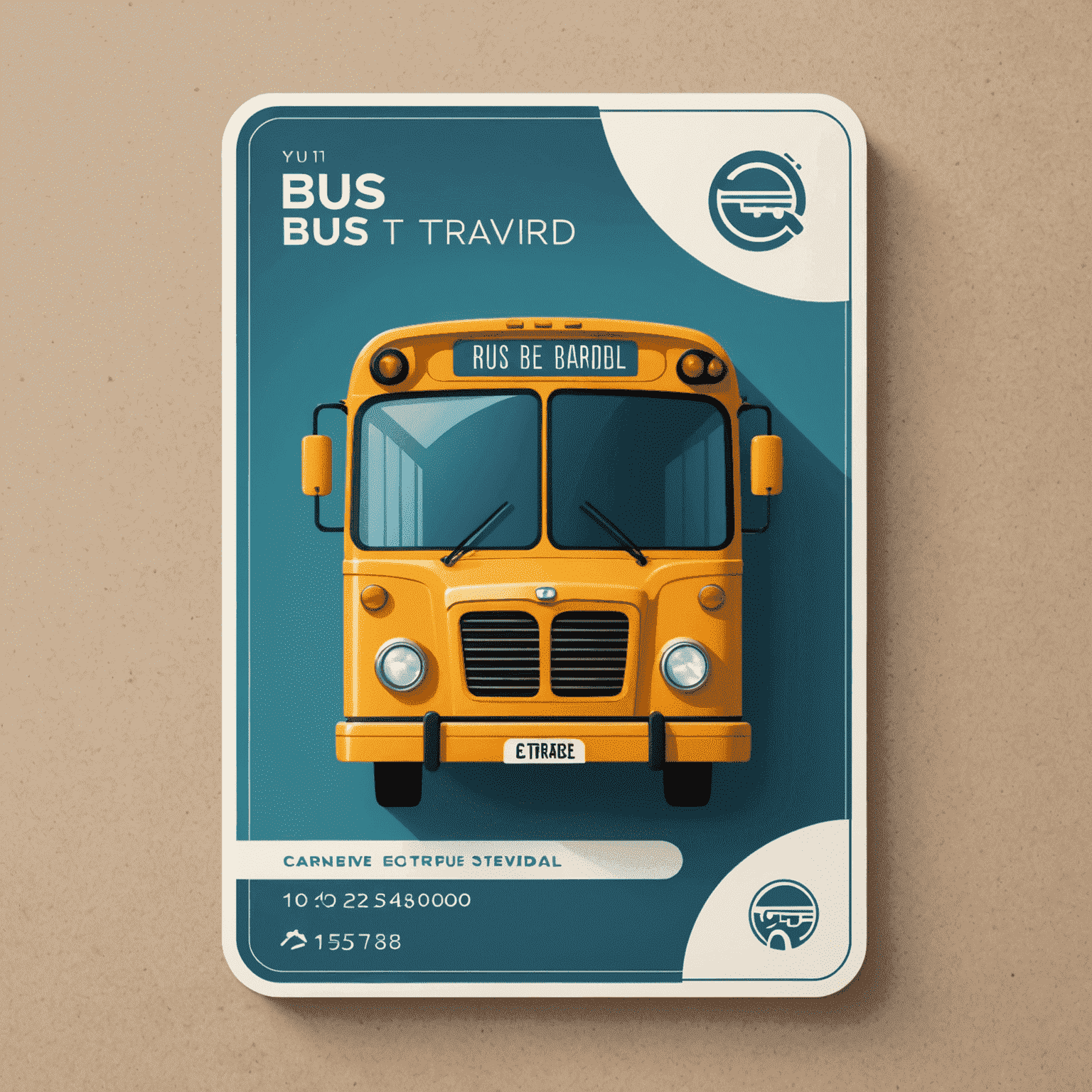 Bus Travel Card Logo featuring a stylized bus and card icon