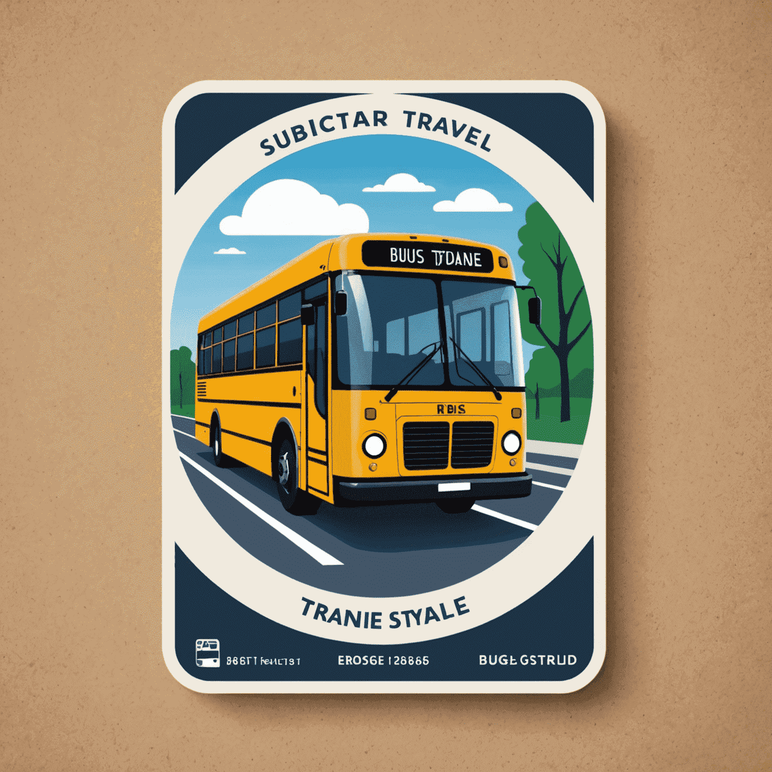 Bus Travel Card Logo featuring a stylized bus and card icon