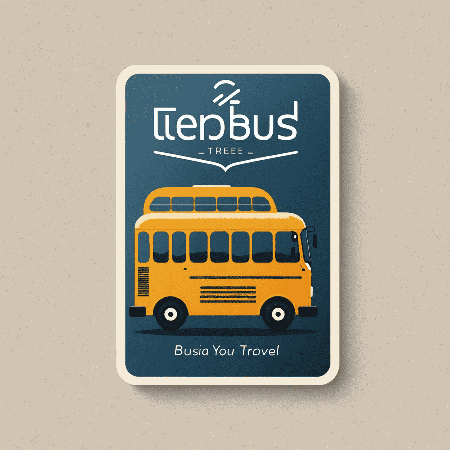 Bus Travel Card Logo featuring a stylized bus and card icon